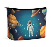 VFMKT Women Makeup Bag for Purse Waterproof Cosmetic Bags Outer Space Rocket Astronaut Makeup Pouch with Zipper Travel Toiletry Bag Organizer for Women Ladies, style, One Size