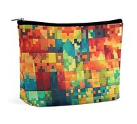 VFMKT Women Makeup Bag for Purse Waterproof Cosmetic Bags Pixel Art Pattern Makeup Pouch with Zipper Travel Toiletry Bag Organizer for Women Ladies, style, One Size