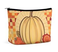 VFMKT Women Makeup Bag for Purse Waterproof Cosmetic Bags Pumpkin Classical Pattern Makeup Pouch with Zipper Travel Toiletry Bag Organizer for Women Ladies, style, One Size