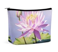 VFMKT Women Makeup Bag for Purse Waterproof Cosmetic Bags Purple Water Lily Makeup Pouch with Zipper Travel Toiletry Bag Organizer for Women Ladies, style, One Size