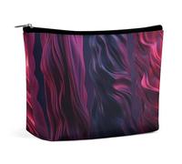 VFMKT Women Makeup Bag for Purse Waterproof Cosmetic Bags Purple Wavy Stripes Makeup Pouch with Zipper Travel Toiletry Bag Organizer for Women Ladies, style, One Size