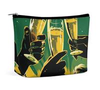 VFMKT Women Makeup Bag for Purse Waterproof Cosmetic Bags Raise Your Beer Glass Makeup Pouch with Zipper Travel Toiletry Bag Organizer for Women Ladies, style, One Size