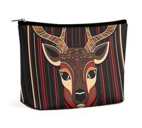 VFMKT Women Makeup Bag for Purse Waterproof Cosmetic Bags Red And Brown Reindeer Makeup Pouch with Zipper Travel Toiletry Bag Organizer for Women Ladies, style, One Size