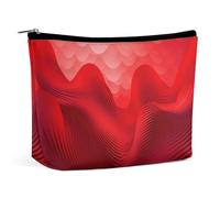 VFMKT Women Makeup Bag for Purse Waterproof Cosmetic Bags Red Waves Makeup Pouch with Zipper Travel Toiletry Bag Organizer for Women Ladies, style, One Size