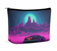 VFMKT Women Makeup Bag for Purse Waterproof Cosmetic Bags Retrowave Pictures Makeup Pouch with Zipper Travel Toiletry Bag Organizer for Women Ladies, style, One Size