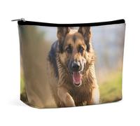 VFMKT Women Makeup Bag for Purse Waterproof Cosmetic Bags Running German Shepherd Dog Makeup Pouch with Zipper Travel Toiletry Bag Organizer for Women Ladies, style, One Size