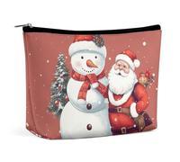 VFMKT Women Makeup Bag for Purse Waterproof Cosmetic Bags Santa Claus Snowman Makeup Pouch with Zipper Travel Toiletry Bag Organizer for Women Ladies, style, One Size