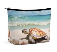 VFMKT Women Makeup Bag for Purse Waterproof Cosmetic Bags Sea Turtle Starfish Makeup Pouch with Zipper Travel Toiletry Bag Organizer for Women Ladies, style, One Size