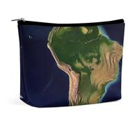 VFMKT Women Makeup Bag for Purse Waterproof Cosmetic Bags South America Satellite Image Makeup Pouch with Zipper Travel Toiletry Bag Organizer for Women Ladies, style, One Size