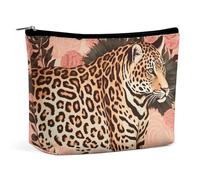VFMKT Women Makeup Bag for Purse Waterproof Cosmetic Bags Striped Leopard Makeup Pouch with Zipper Travel Toiletry Bag Organizer for Women Ladies, style, One Size