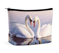 VFMKT Women Makeup Bag for Purse Waterproof Cosmetic Bags Swan Heart Makeup Pouch with Zipper Travel Toiletry Bag Organizer for Women Ladies, style, One Size