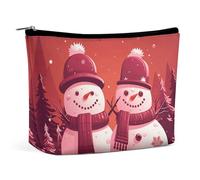 VFMKT Women Makeup Bag for Purse Waterproof Cosmetic Bags Two Snowmen Together Makeup Pouch with Zipper Travel Toiletry Bag Organizer for Women Ladies, style, One Size