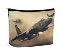 VFMKT Women Makeup Bag for Purse Waterproof Cosmetic Bags War Plane Makeup Pouch with Zipper Travel Toiletry Bag Organizer for Women Ladies, style, One Size