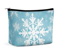VFMKT Women Makeup Bag for Purse Waterproof Cosmetic Bags Winter Snowflake Makeup Pouch with Zipper Travel Toiletry Bag Organizer for Women Ladies, style, One Size