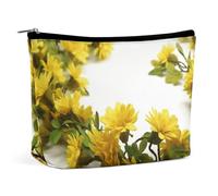 VFMKT Women Makeup Bag for Purse Waterproof Cosmetic Bags Yellow Garland Makeup Pouch with Zipper Travel Toiletry Bag Organizer for Women Ladies, style, One Size