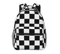 VFMNT Black And White Square Cute Backpack Waterproof Lightweight Casual Backpack One Size Daypack Travel Laptop Bag For Men Women