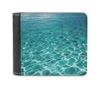 VFMNT Blue Aqua Pool Water Wallet Large Capacity Leather Wallet Phone Clutch Travel Purse for Men Women Gift, white, One Size, Wallet