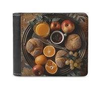 VFMNT Breakfast Tray Pattern Wallet Large Capacity Leather Wallet Phone Clutch Travel Purse for Men Women Gift, white, One Size, Wallet
