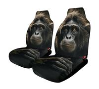 VFMNT Car Seat Covers 2 PCS Monkey in Jungle Car Front Seat Cover Set Elastic Auto Seat Covers Vehicle Seat Protector Cover Fits for Car SUV Sedan Truck for Women Men