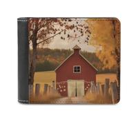 VFMNT Fall Country Barn Wallet Large Capacity Leather Wallet Phone Clutch Travel Purse for Men Women Gift, white, One Size, Wallet