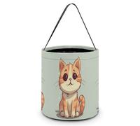 VFMNT Halloween Trick Or Treat Bags Cartoon Of A Cat Candy Bag with Handles Halloween Tote Bag Halloween Goodie Bag Candy Bucket for Halloween Party Favor 7.9x8.3 Inches, White, 7.9x8.3 Inches