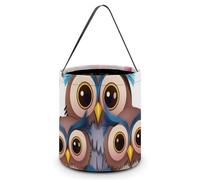 VFMNT Halloween Trick Or Treat Bags Cute Owls Candy Bag with Handles Halloween Tote Bag Halloween Goodie Bag Candy Bucket for Halloween Party Favor 7.9x8.3 Inches, White, 7.9x8.3 Inches