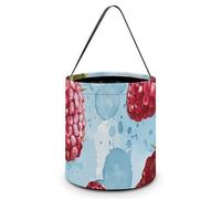VFMNT Halloween Trick Or Treat Bags Light Blue Pattern Candy Bag with Handles Halloween Tote Bag Halloween Goodie Bag Candy Bucket for Halloween Party Favor 7.9x8.3 Inches, White, 7.9x8.3 Inches
