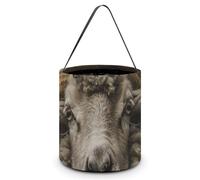 VFMNT Halloween Trick Or Treat Bags Sheep Head Image Candy Bag with Handles Halloween Tote Bag Halloween Goodie Bag Candy Bucket for Halloween Party Favor 7.9x8.3 Inches, White, 7.9x8.3 Inches