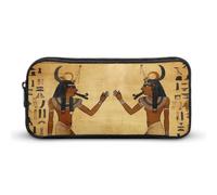VFMNT Large Capacity Pencil Case Ancient Egyptian Pencil Pouch Aesthetic Makeup Bag for Women Portable Pencil Bag Organizer with Zipper Cute Pen Bag for Office Supplies