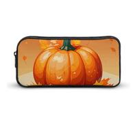VFMNT Large Capacity Pencil Case Autumn Leaves Thanksgiving Day Pumpkin Pencil Pouch Aesthetic Makeup Bag for Women Portable Pencil Bag Organizer with Zipper Cute Pen Bag for Office Supplies