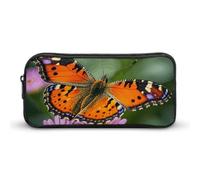 VFMNT Large Capacity Pencil Case Butterfly And Flowers Pencil Pouch Aesthetic Makeup Bag for Women Portable Pencil Bag Organizer with Zipper Cute Pen Bag for Office Supplies