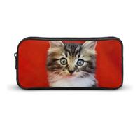 VFMNT Large Capacity Pencil Case Cat Pencil Pouch Aesthetic Makeup Bag for Women Portable Pencil Bag Organizer with Zipper Cute Pen Bag for Office Supplies