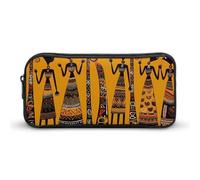 VFMNT Large Capacity Pencil Case Creative African Culture Pencil Pouch Aesthetic Makeup Bag for Women Portable Pencil Bag Organizer with Zipper Cute Pen Bag for Office Supplies