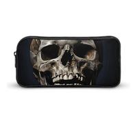 VFMNT Large Capacity Pencil Case Death Skull Pencil Pouch Aesthetic Makeup Bag for Women Portable Pencil Bag Organizer with Zipper Cute Pen Bag for Office Supplies