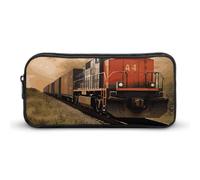 VFMNT Large Capacity Pencil Case Freight Train Pencil Pouch Aesthetic Makeup Bag for Women Portable Pencil Bag Organizer with Zipper Cute Pen Bag for Office Supplies