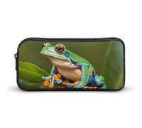 VFMNT Large Capacity Pencil Case Peace Tree Frogs Pencil Pouch Aesthetic Makeup Bag for Women Portable Pencil Bag Organizer with Zipper Cute Pen Bag for Office Supplies
