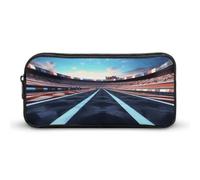 VFMNT Large Capacity Pencil Case Race Track Pencil Pouch Aesthetic Makeup Bag for Women Portable Pencil Bag Organizer with Zipper Cute Pen Bag for Office Supplies