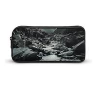 VFMNT Large Capacity Pencil Case River And Gray Rocks Pencil Pouch Aesthetic Makeup Bag for Women Portable Pencil Bag Organizer with Zipper Cute Pen Bag for Office Supplies