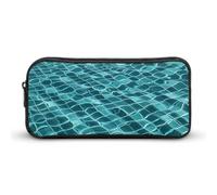 VFMNT Large Capacity Pencil Case Swimming Pool Water Pencil Pouch Aesthetic Makeup Bag for Women Portable Pencil Bag Organizer with Zipper Cute Pen Bag for Office Supplies