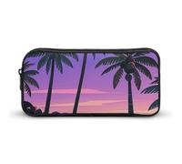 VFMNT Large Capacity Pencil Case Two Palm Tree Tropical Pencil Pouch Aesthetic Makeup Bag for Women Portable Pencil Bag Organizer with Zipper Cute Pen Bag for Office Supplies