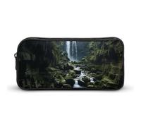 VFMNT Large Capacity Pencil Case Waterfall Cliff Pencil Pouch Aesthetic Makeup Bag for Women Portable Pencil Bag Organizer with Zipper Cute Pen Bag for Office Supplies