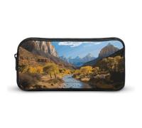 VFMNT Large Capacity Pencil Case Zion National Park Pencil Pouch Aesthetic Makeup Bag for Women Portable Pencil Bag Organizer with Zipper Cute Pen Bag for Office Supplies