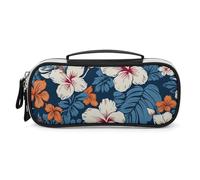 VFMNT Large Makeup Bag for Purse Hawaii Flower Cosmetic Bag for Women Travel Toiletry Bag with Handle Make Up Organizer Case Portable Pen Bag Small Pencil Case for Office, white, One Size, Makeup Bag
