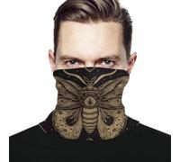 VFMNT Neck Gaiter for Men Women Moth Face Mask Bandana Elastic Face Scarf Windproof Head Wrap Warmer Headbands Breathable Face Cover for Sports Cycling Riding, White, One size