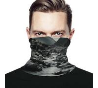 VFMNT Neck Gaiter for Men Women River And Gray Rocks Face Mask Bandana Elastic Face Scarf Windproof Head Wrap Warmer Headbands Breathable Face Cover for Sports Cycling Riding, White, One size