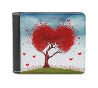 VFMNT Red Hart with Tree Wallet Large Capacity Leather Wallet Phone Clutch Travel Purse for Men Women Gift, white, One Size, Wallet