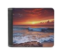 VFMNT Sea Water Dusk Beach Sunset Wallet Large Capacity Leather Wallet Phone Clutch Travel Purse for Men Women Gift, white, One Size, Wallet