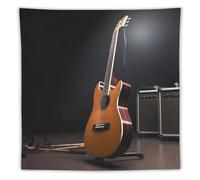 VFMNT Tapestry Wall Hanging Musical Instrument Guitar Tapestries for Bedroom Aesthetic Vintage Tapestries for Living Room Wall Art Decorative Flag for Backdrop Room Decor 60x60 Inch