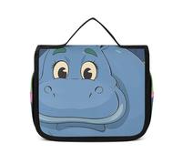 VFMNT Toiletry Bag for Women Men Cartoon Hippo Makeup Bag with Hanging Hook Waterproof Bathroom Cosmetic Bag Large Capacity Travel Bag for Toiletries Accessories, white, 8.9x2.8x7.3 inches