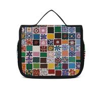 VFMNT Toiletry Bag for Women Men Mosaic Color Makeup Bag with Hanging Hook Waterproof Bathroom Cosmetic Bag Large Capacity Travel Bag for Toiletries Accessories, white, 8.9x2.8x7.3 inches